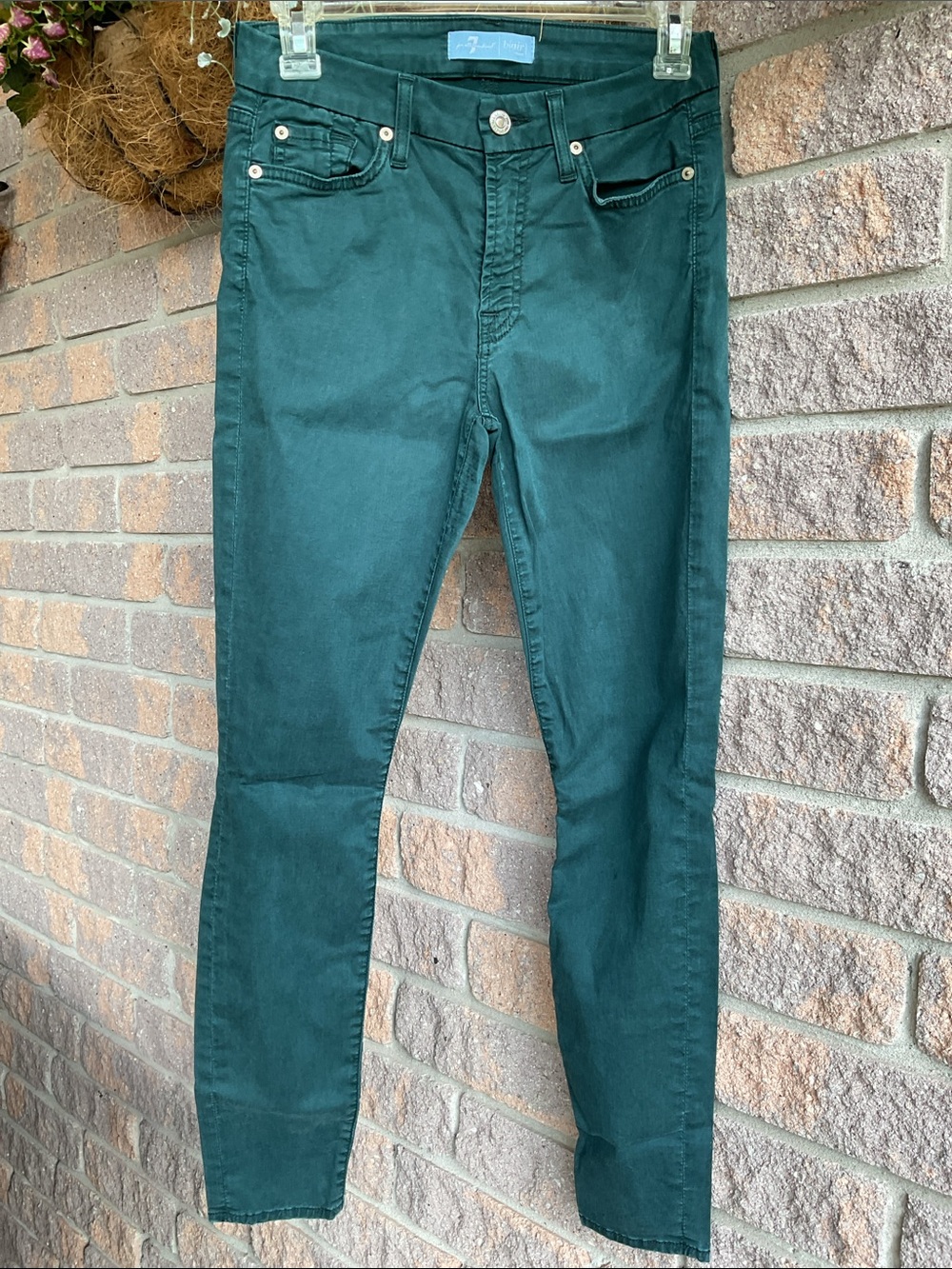 7 For All Mankind Deep Teal Skinny Jeans